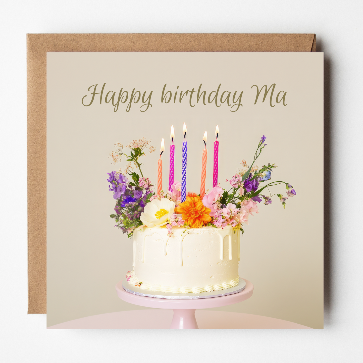 Ma Birthday Card - Birthday Cake
