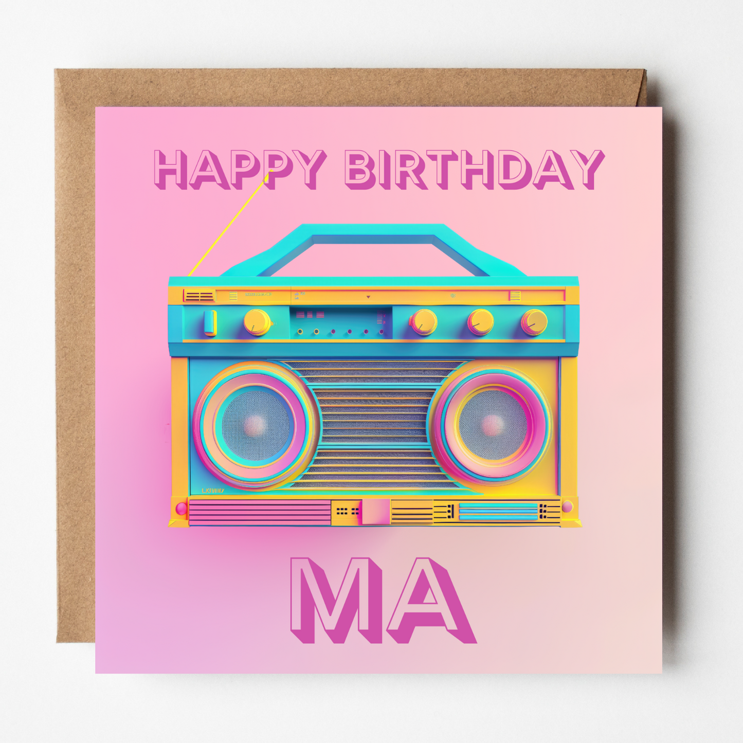 Ma Birthday Card - Neon Stereo