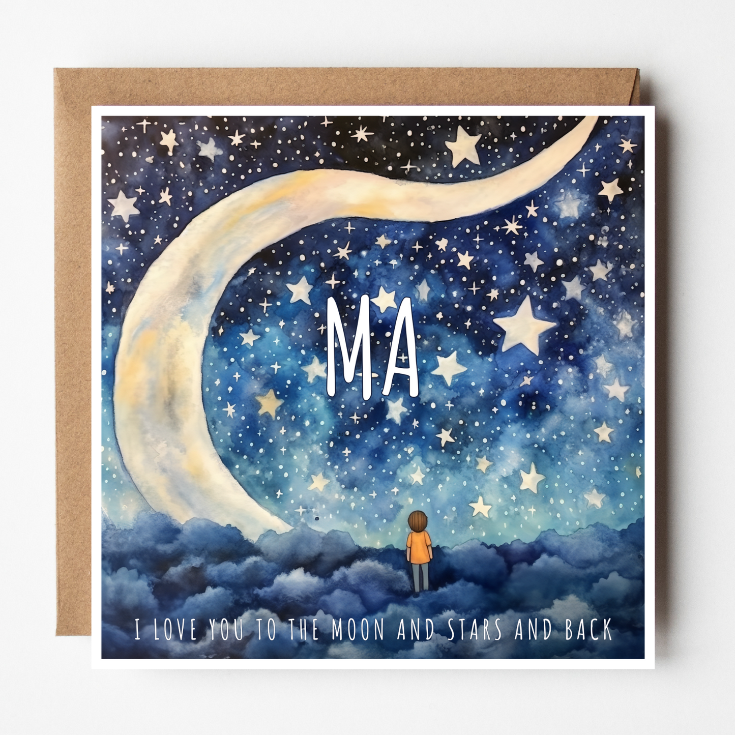 To The Moon And Stars And Back - Greeting Card For Ma