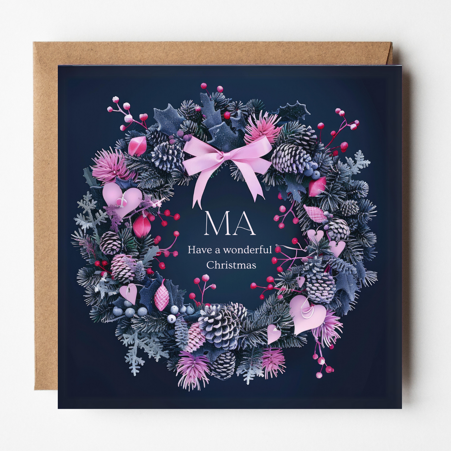 Ma Christmas Card - Frosted Wreath