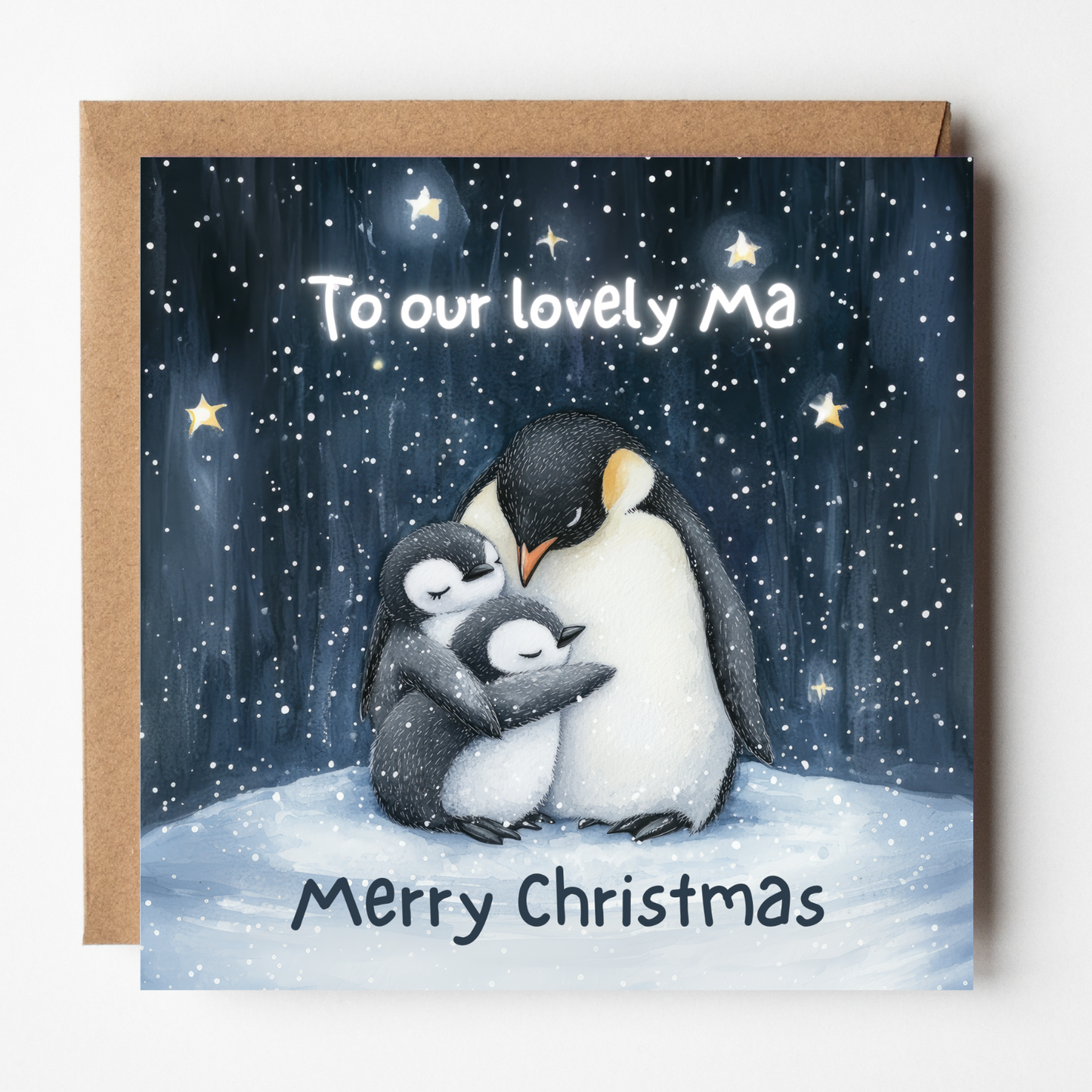 Ma Christmas Card - Penguin Sibling Chicks