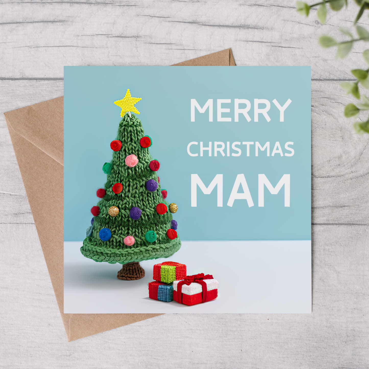 Mam Christmas Card - Knitted Tree