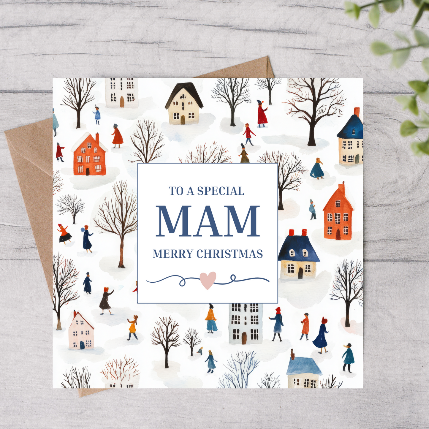 Mam Christmas Card - Winter Village