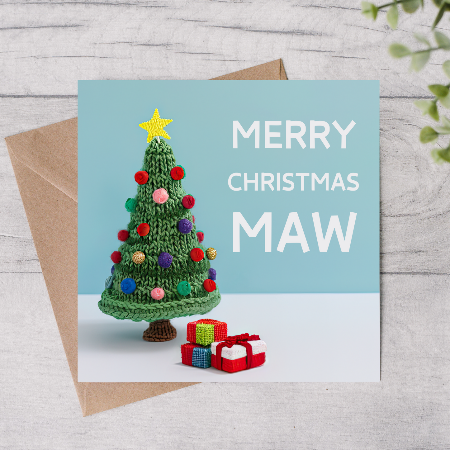 Maw Christmas Card - Knitted Tree