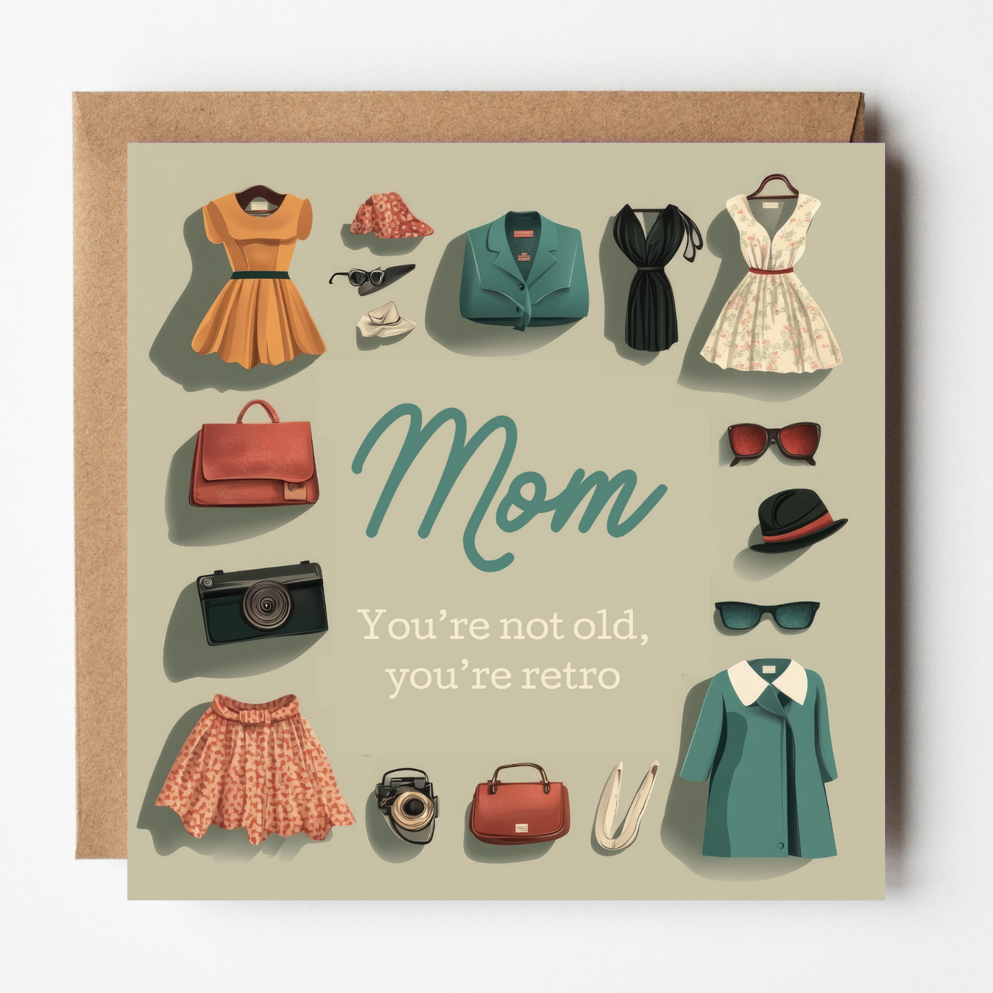 Mom Birthday Card - Not Old, Retro