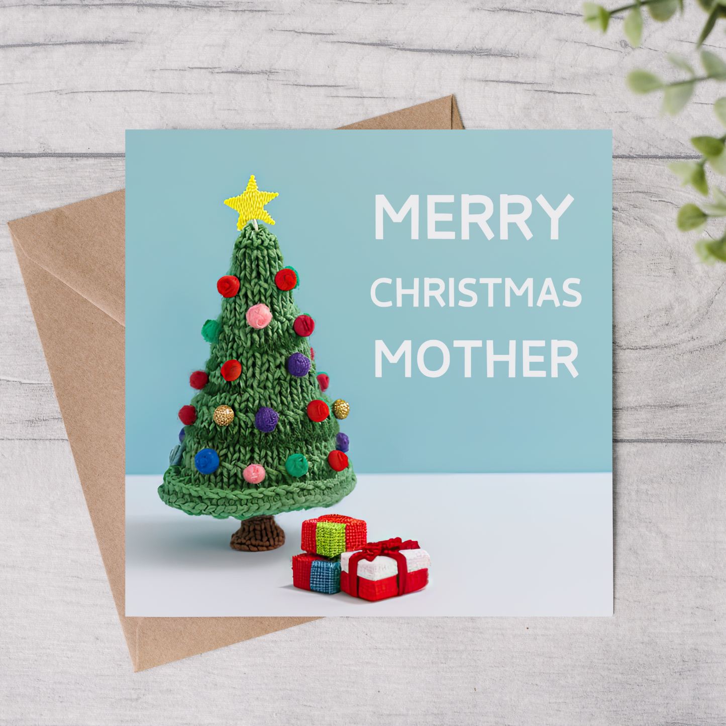 Mother Christmas Card - Knitted Tree