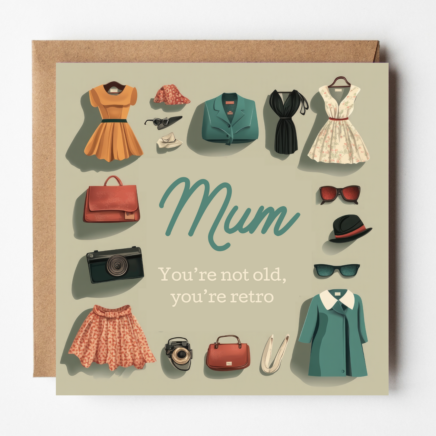 Mum Birthday Card - Not Old, Retro