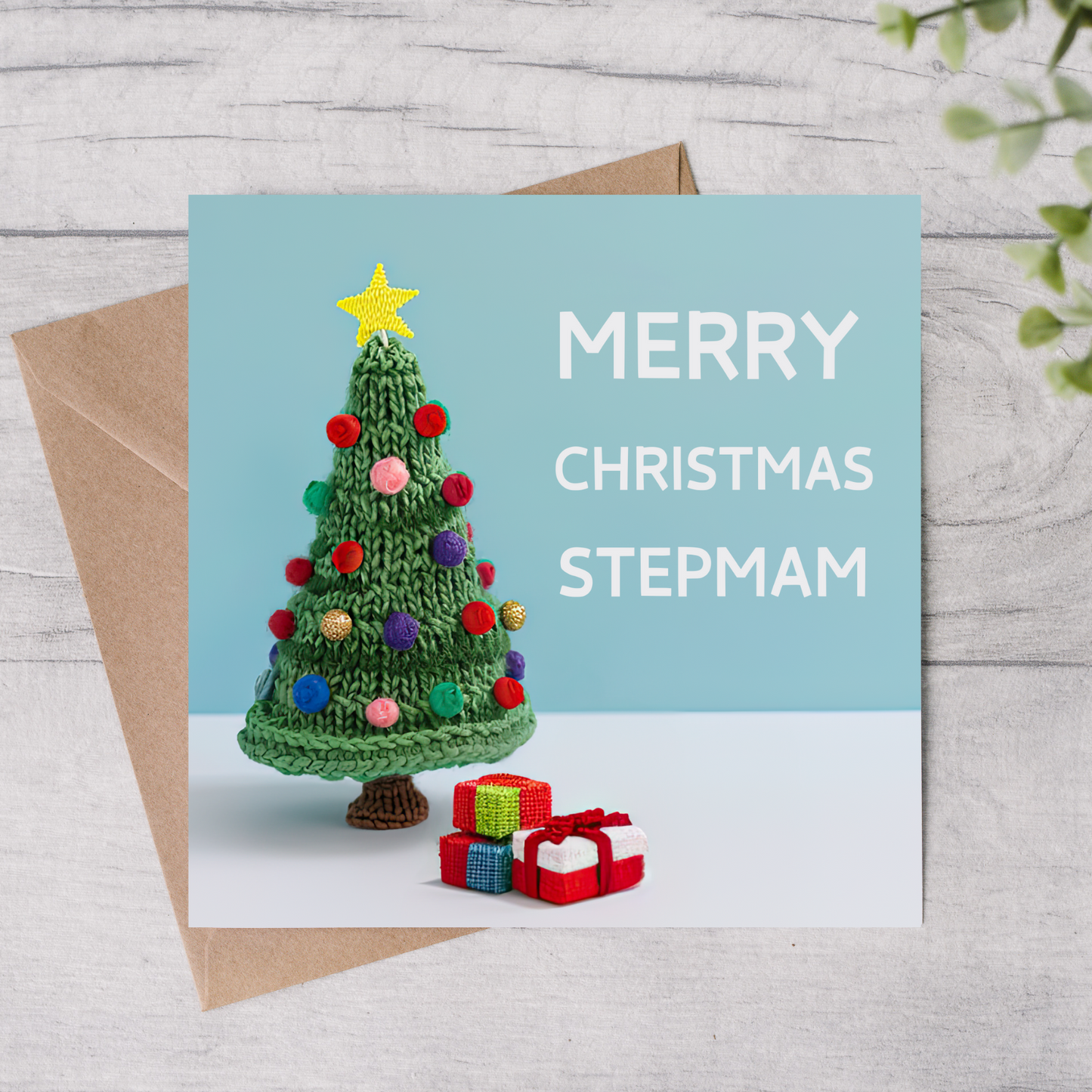 Stepmam Christmas Card - Knitted Tree