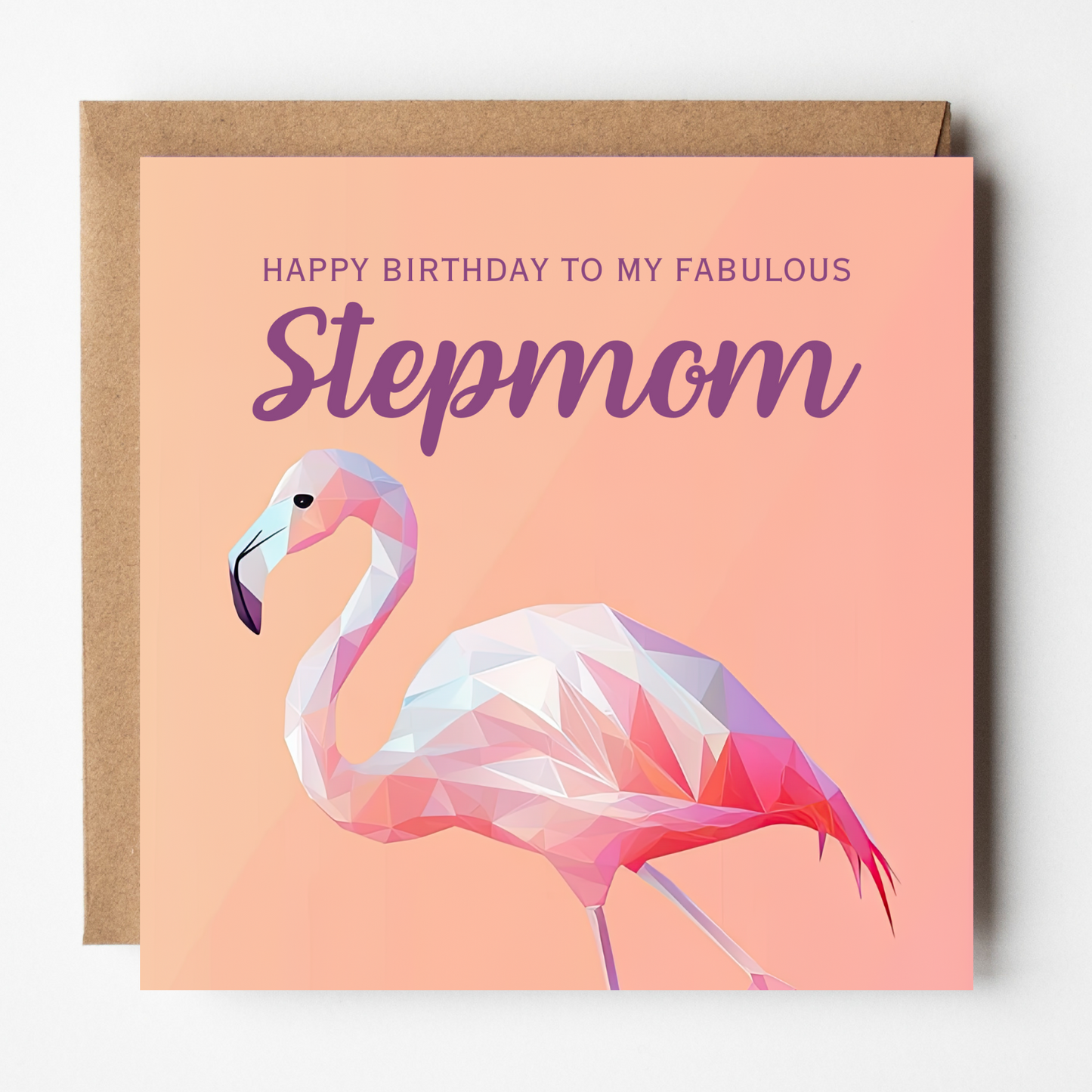 Stepmom Birthday Card - Fabulous Flamingo
