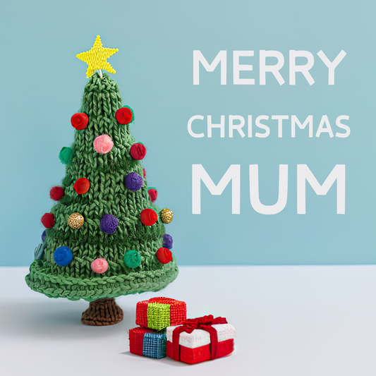 Knitted Tree - Christmas Card For Mum