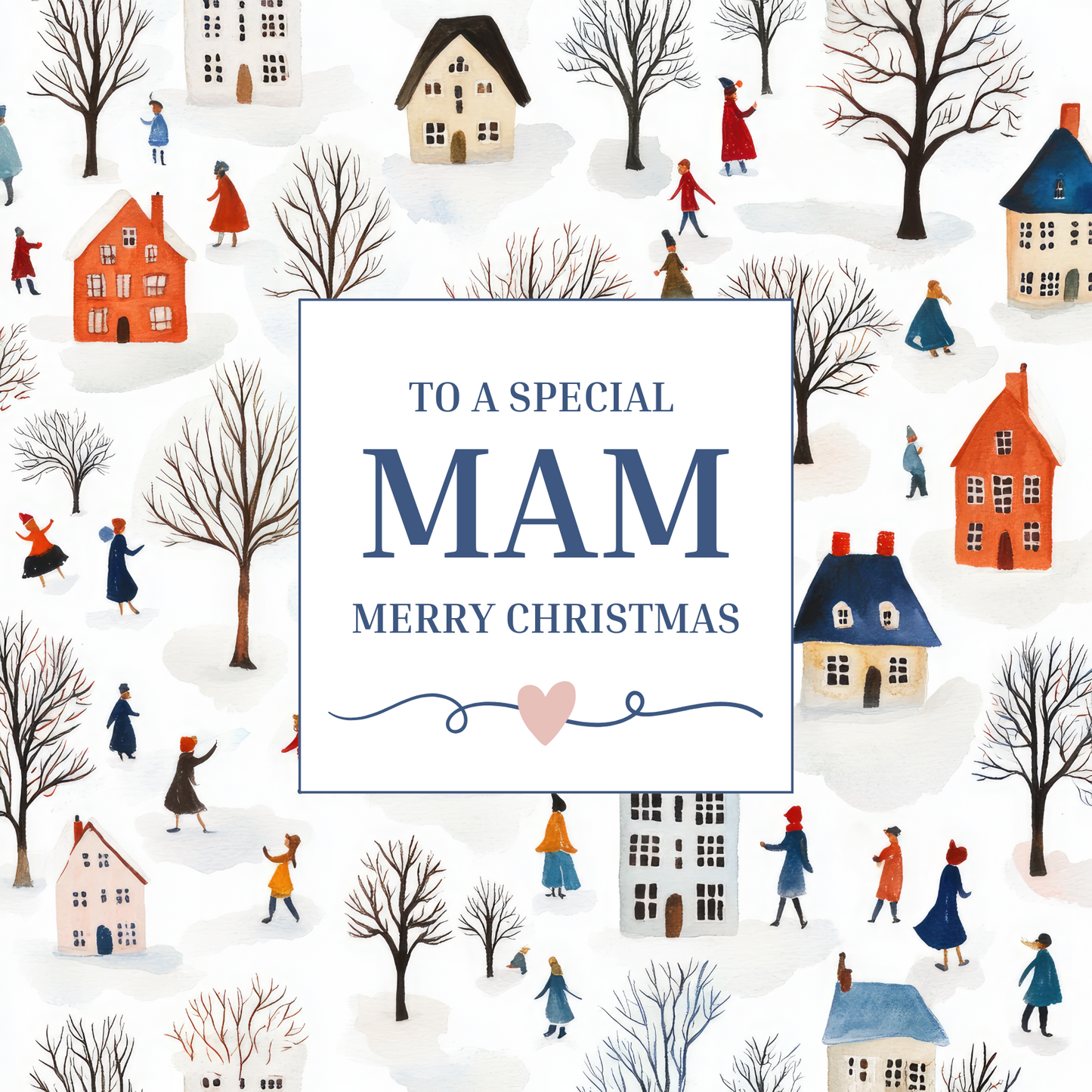 Mam Christmas Card - Winter Village