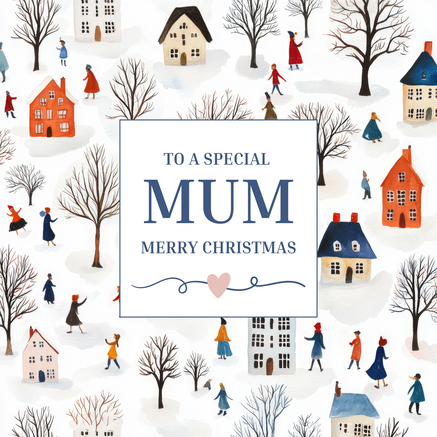 Winter Village - Christmas Card For Mum