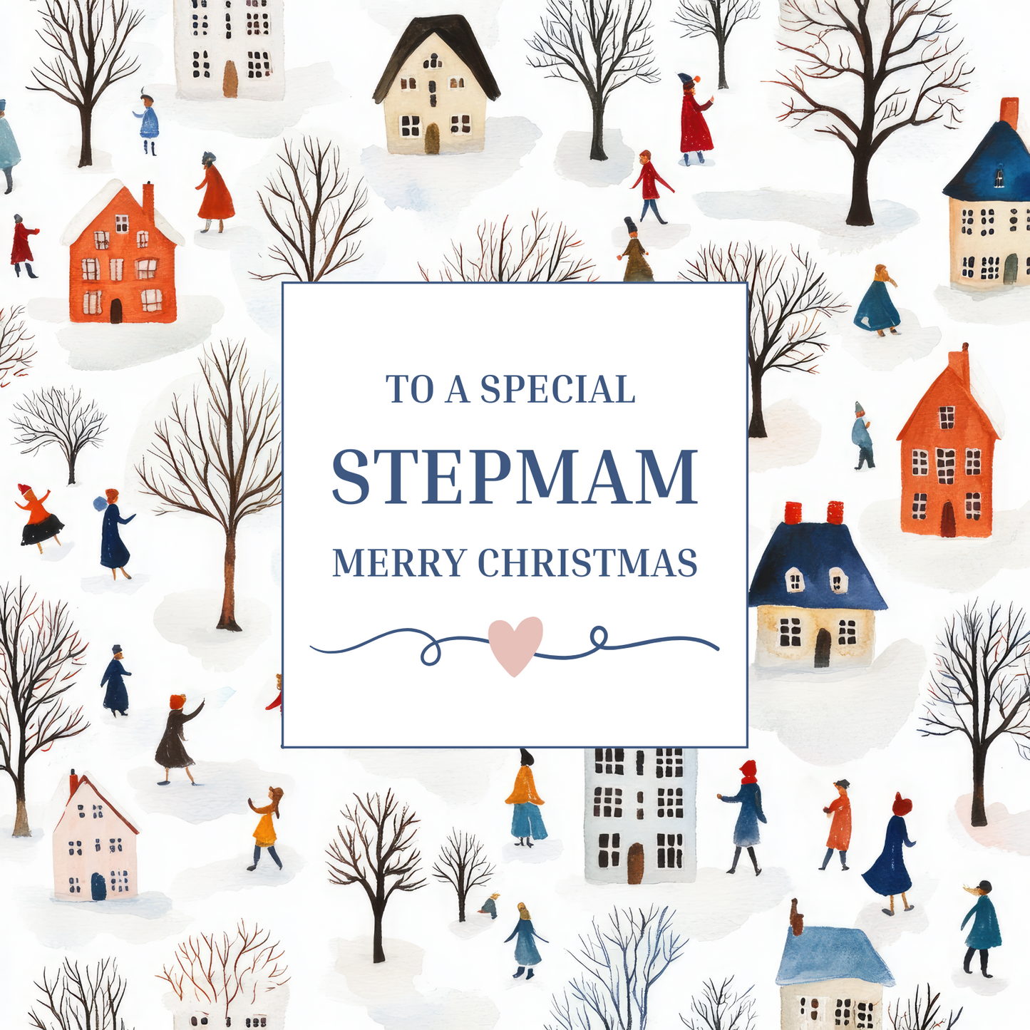 Winter Village - Christmas Card For Stepmam