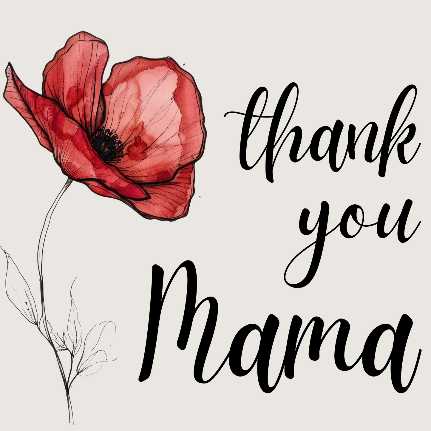 Poppy - Thank You Card For Mam