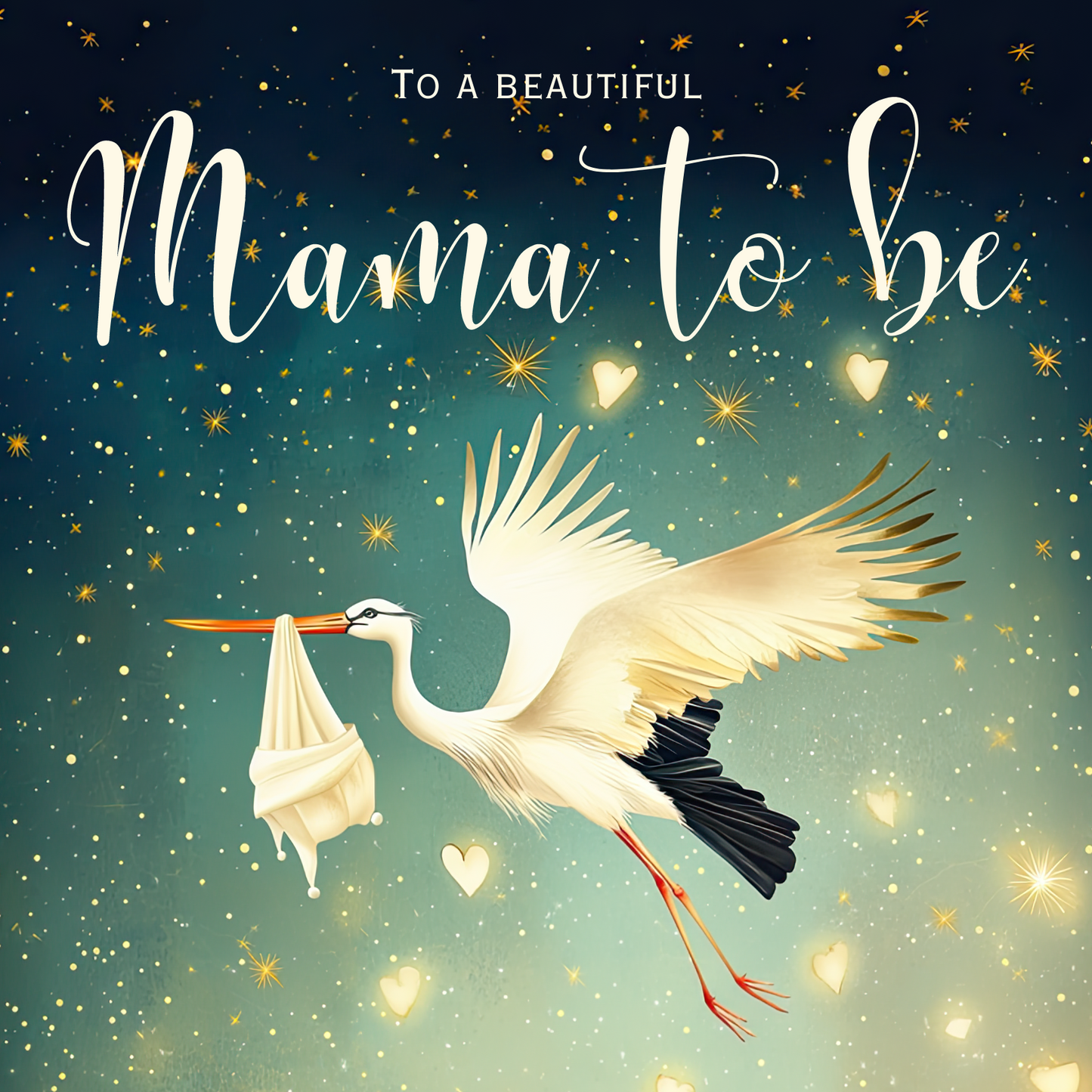 Mama To Be Card - Starry Night Stork