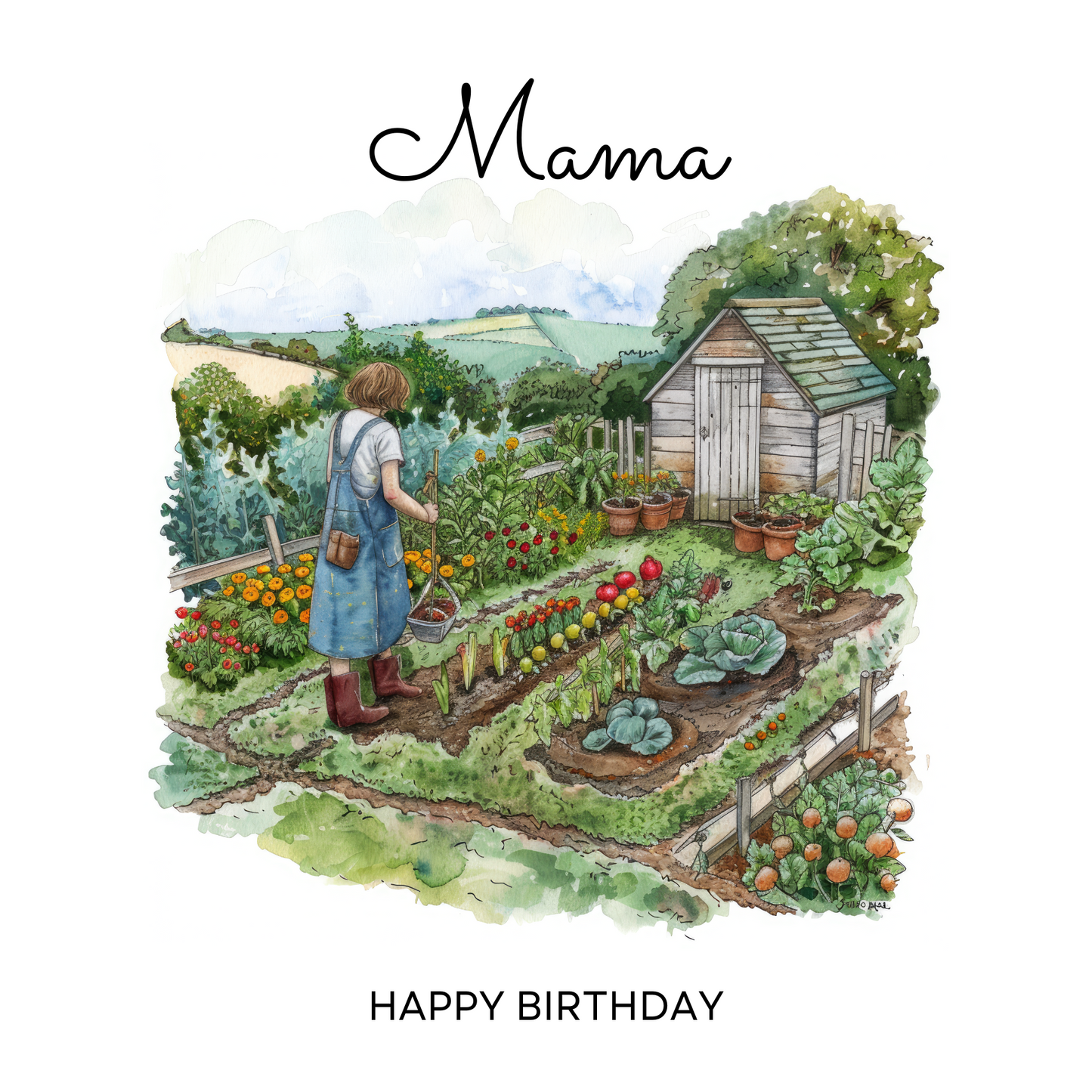 Veggie Patch - Birthday Card For Mama