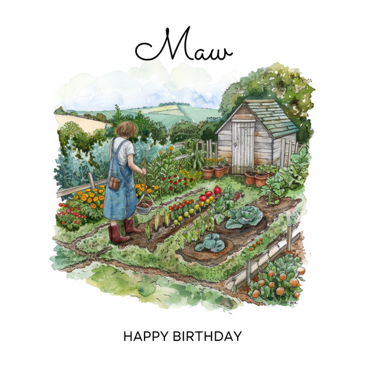 Veggie Patch - Birthday Card For Maw