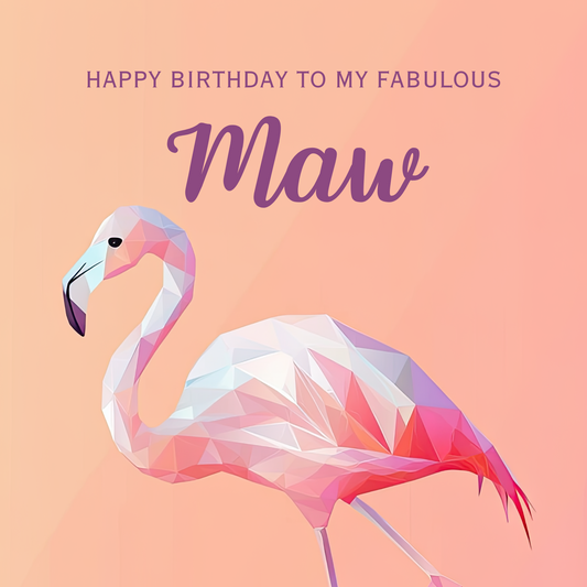 Fabulous Flamingo - Birthday Card For Maw