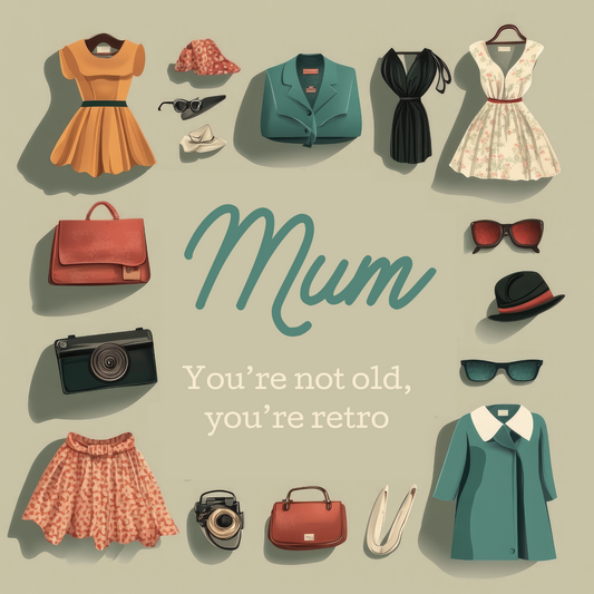 Not Old, Retro - Birthday Card For Mum