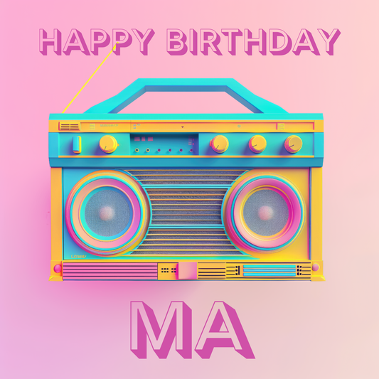 Neon Stereo - Birthday Card For Ma