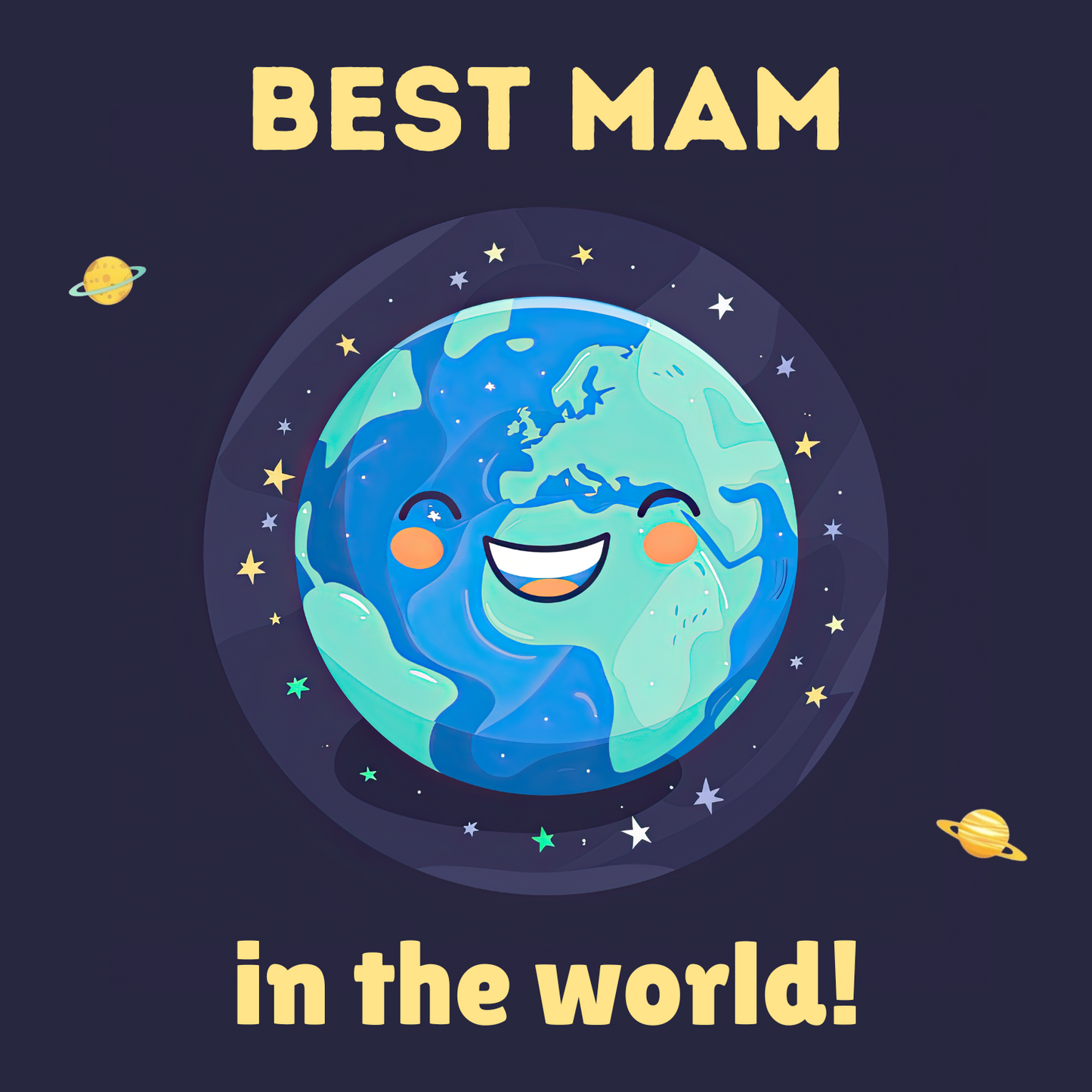 Best Mam In The World - Greeting Card For Mam