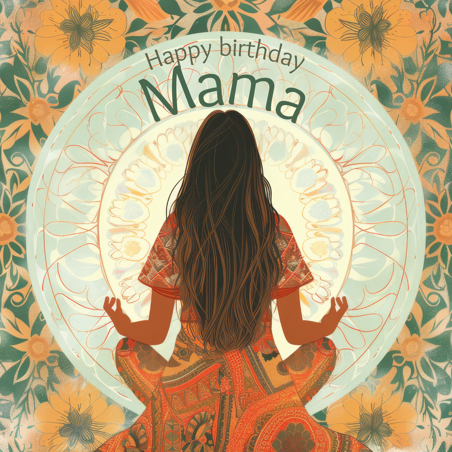 Mandalas and Meditation - Birthday Card For Mama