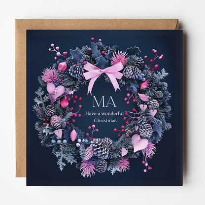 Ma Christmas Card - Frosted Wreath