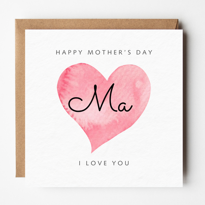 Ma Mother's Day Card - Love Heart