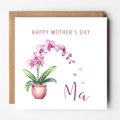 Ma Mother's Day Card - Orchid