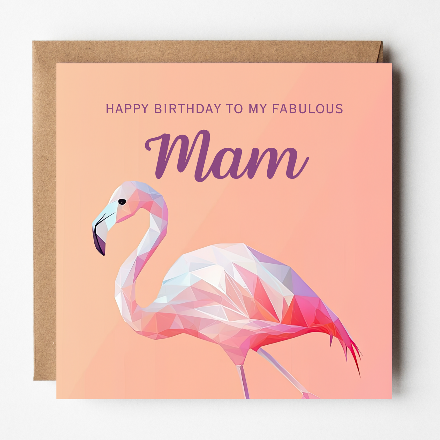 Mam Birthday Card - Fabulous Flamingo