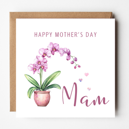Mam Mother's Day Card - Orchid