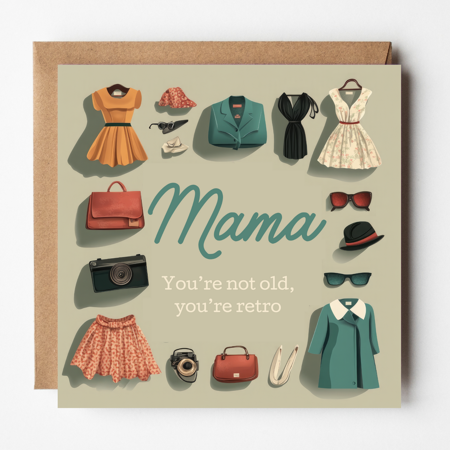 Mama Birthday Card - Not Old, Retro