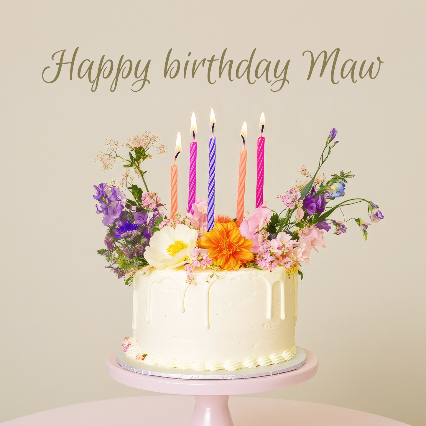 Maw Birthday Card - Birthday Cake