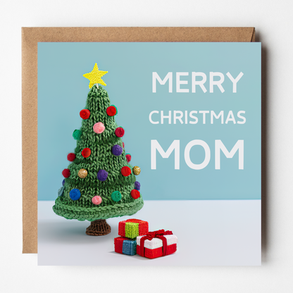 Mom Christmas Card - Knitted Tree