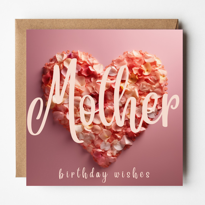 Mother Birthday Card - Heart of Petals