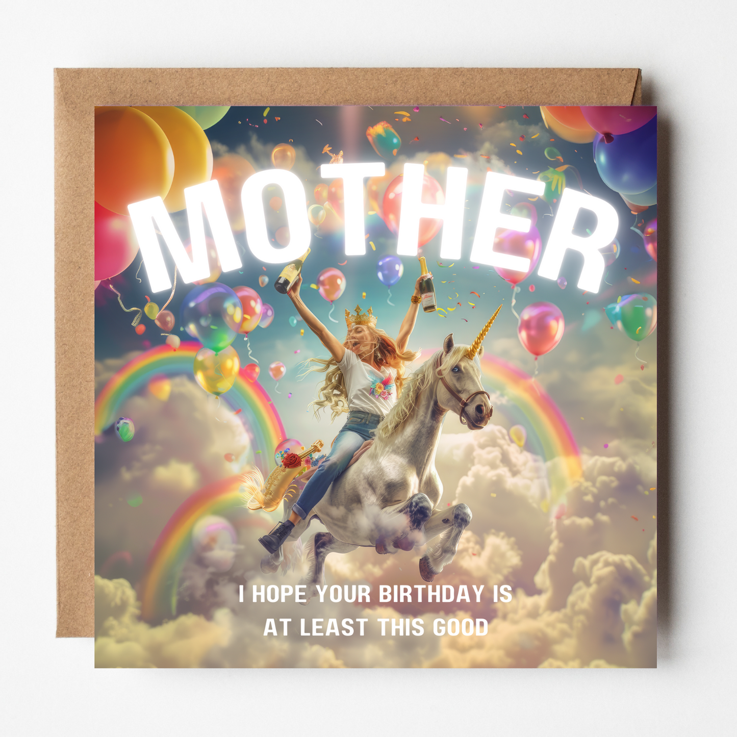 Unicorns and Rainbows - Birthday Card For Mother