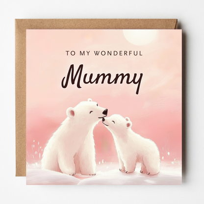 Mummy Christmas Card - Mummy Bear
