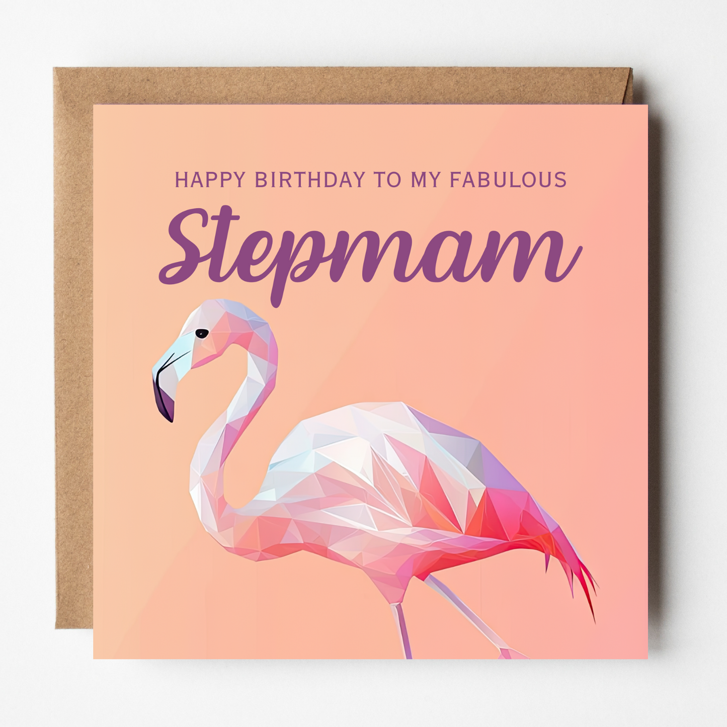 Stepmam Birthday Card - Fabulous Flamingo