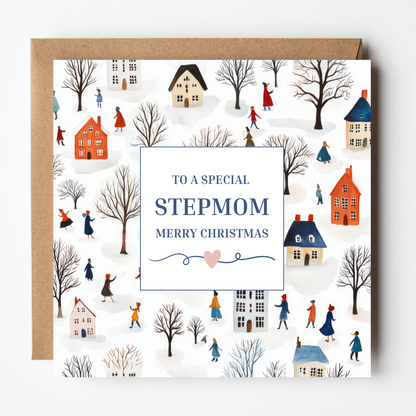 Stepmom Christmas Card - Winter Village