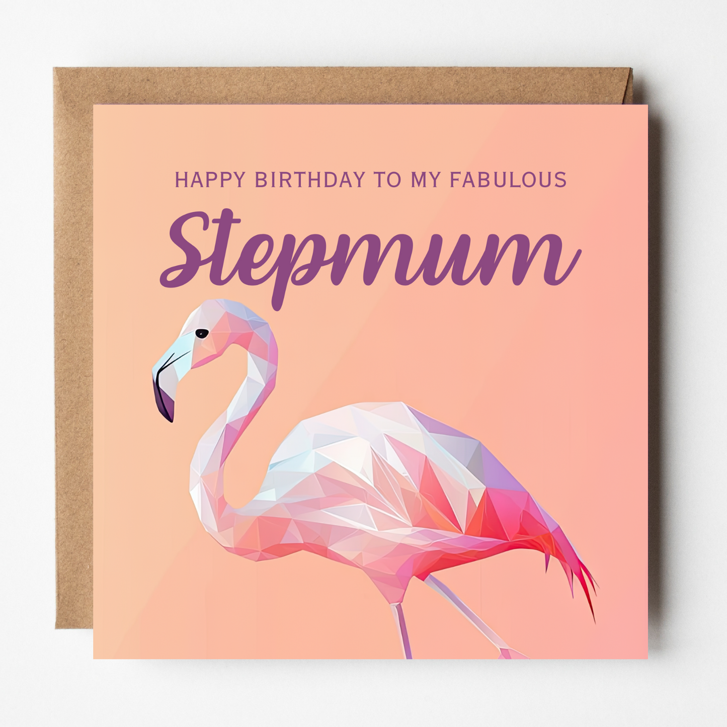 Stepmum Birthday Card - Fabulous Flamingo