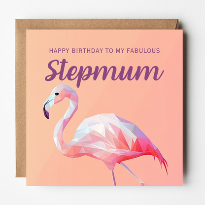 Stepmum Birthday Card - Fabulous Flamingo
