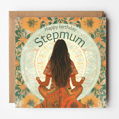 Stepmum Birthday Card - Mandalas and Meditation