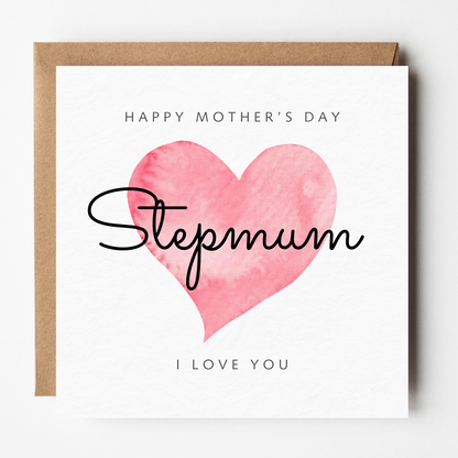 Stepmum Mother's Day Card - Love Heart