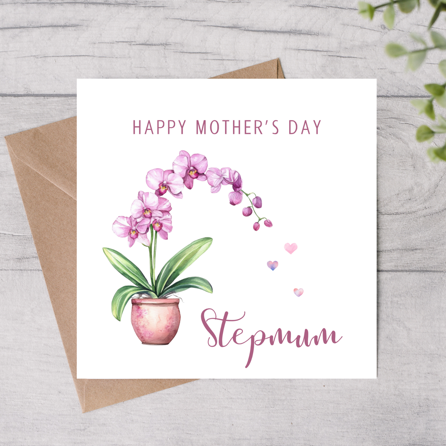 Stepmum Mother's Day Card - Orchid