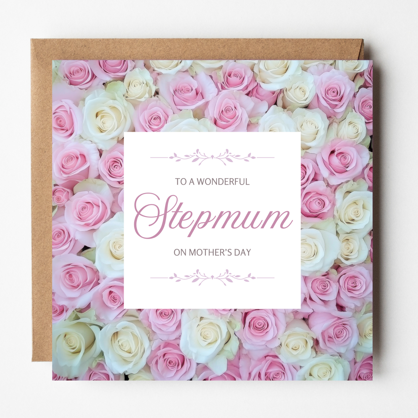 Stepmum Mother's Day Card - Bed of Roses